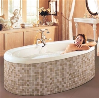 White Mass-Air Combo System Oval 72" x 38" Bathroom Hospitality Design Bathtub 