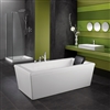 White Free Standing Comfort 60" x 32" Rectangular Bathroom Hospitality Design Bathtub 