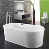 White Oval Free Standing Comfort 60" x 32" Bathroom Hospitality Bathtub 