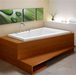 White Corner Rectangle 60" x 42" Bathroom Hospitality Bathtub 