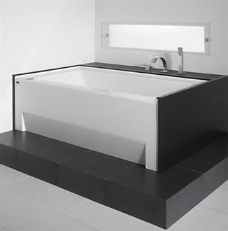 Amazing Modern Rectangular Alcove 66" x 36" White Hotel Bathroom Hospitality Bathtub 