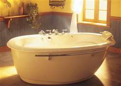 Oval Acrylic Modern Free-Standing 72" x 44" White Bathroom Hospitality Bathtub 