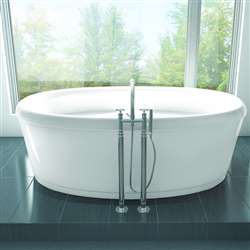 White Legend Acrylic Free Standing 71" x 41" x 24" Bathroom Hotel Hospitality Bathtub 