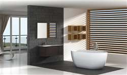 Rectangular White 59" x 31" x 24" Hotel Free-Standing Bathroom Hospitality Bathtub 