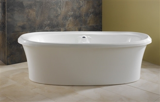 Oval White Center Hole Freestanding 72" x 38" Bathroom Hospitality Bathtub 
