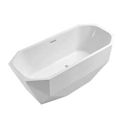 Cut Designer 63" x 29" x 24" Acrylic Freestanding Bathroom Hospitality Bathtub 