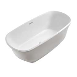 Modern Soaking Freestanding 59" x 29" x 23" Acrylic Bathroom Hospitality Bathtub 