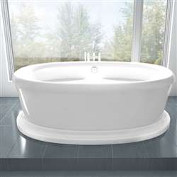 Luxury Hotel Design White Pedestal 71" x 41" x 24" Freestanding Bathroom Bathtub