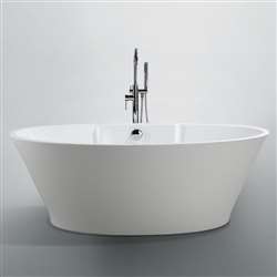 Architectural Design Elegant Round Oval 67" x 38" x 23" Soaking Free-Standing Bathroom Bathtub