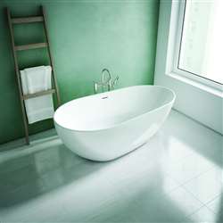 Architectural Design 67" x 33" x 23" White Free-Standing Bathroom Bathtub