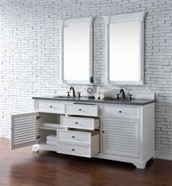 Hotel Contemporary Cottage White Finish 72" Hotel Double Bathroom Sink 