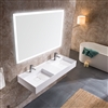 Hotel Modern Acrylic White Finish 48" x 18" Double Hotel Bathroom Sink