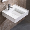 Custom Hotel Modern Acrylic 24" x 18" White Wall-Mount Bathroom Sink