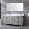 Custom Hotel Fontana Contemporary Grey Wood Double Set 72" Floor Standing Bathroom Sink