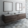 Best Hotel Bathroom Magnificent Beauty Acacia Wood Double Style 84" Wall Hung Bathroom Sink with Mirror