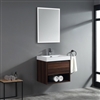 Best Hospitality Walnut Finish Wall-Mount 24" Bathroom Sink with LED Mirror