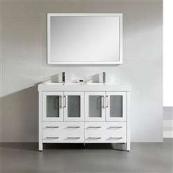 Hospitality Modern Double 48" Wood White Bathroom Sink