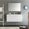 Hospitality Contemporary White Wood 48" Bathroom Sink with Acrylic Top & Medicine Cabinet