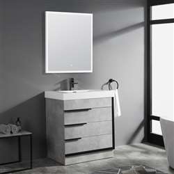 Hospitality Modern Plywood 30" Cement Grey Bathroom Sink