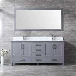Hospitality Grey Cabinet Finish 72" Double Bathroom Sink