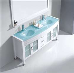 Hospitality Supplier of Modern Double White 63" Bathroom Sink