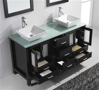Custom Supplier of Hotel Vanity Surface Mount 60" Double Bathroom Sink