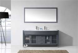 Fontana Grey Wooden 71" Double Bathroom Sink with Hotel Vanity Set