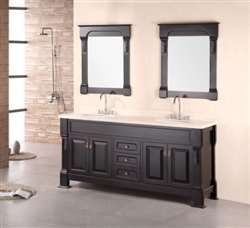 Fontana Wood Espresso Double 72" Vanity Hotel Bathroom Sink