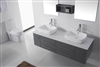 Fontana Modern Double 59" Grey Wood Bathroom Sink