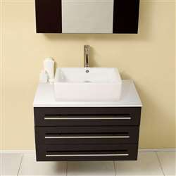 Fontana Hotel Vanity in Espresso 32" with Marble Top Bathroom Sink