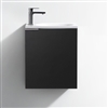 Fontana Wall Hung Black 20" Vanity Bathroom Hotel Sink