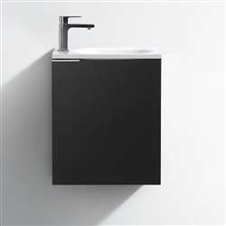 Fontana Wall Hung Black 20" Vanity Bathroom Hotel Sink