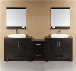 Fontana Element Double 96" Vanity Set Modern Bathroom Hotel Sink