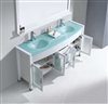 Fontana Modern Double White 71" Bathroom Sink