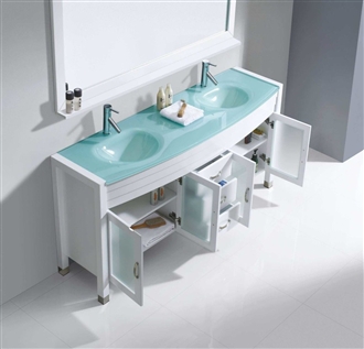 Fontana Modern Double White 71" Bathroom Sink
