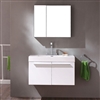 Hotel White Vanity 36" with White Acrylic Top & Medicine Cabinet