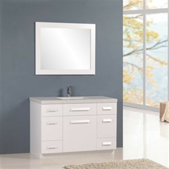 Hotel  Modern 48" Single Sink White Vanity