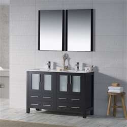 Hotel Espresso Double 48" Wood Vanity Set