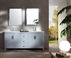 Fontana Grey Double 72" Sink Vanity Set with 2 Matching Mirror Set