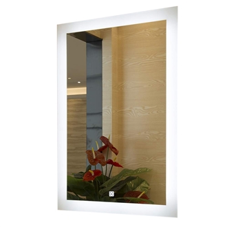 Fontana Amazing Luxury Style Modern White LED Wall Mirror With Rectangular Frosted Strip
