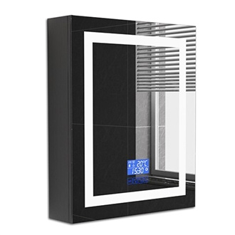 Fontana Smart Bathroom Mirror Cabinet In Single Door With Anti Fog ,Clock And Bluetooth Function