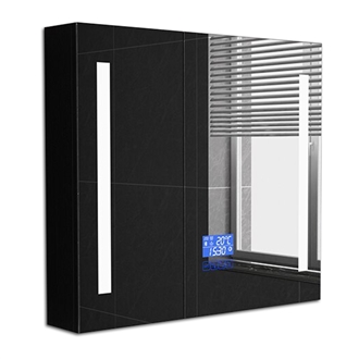 Fontana Amazing Smart Bathroom Wall Mount Mirror Cabinet In Double Door With Anti Fog, Clock And Bluetooth Function