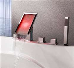 Fontana Triple Handle LED Waterfall Bath-Tub Faucet