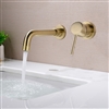 Geneva Matte Brass Wall Mounted Single Handle Bathroom Mixer Tap Basin Faucet Gold