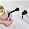 Geneva Matte Brass Wall Mounted Single Handle Bathroom Mixer Tap Basin Faucet Black
