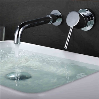 Geneva Matte Brass Wall Mounted Single Handle Bathroom Mixer Tap Basin Faucet Chrome
