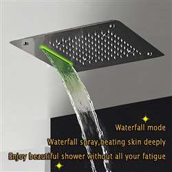 Cremona Luxury LED Ceiling Waterfall Rain Mist Overhead Shower