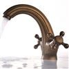 Brio Antique Bronze Bathroom Basin Faucet Roma Style Vintage Solid Brass with Double Cross Head Handle