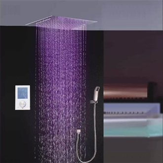 Ajaccio LED Shower Ceiling Mounted Digital Display Sensor Control Thermostat Kit