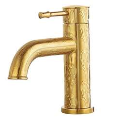 Alberni Golden PVD Solid Brass Mixer Tap Hotel Bathroom Sink Faucet